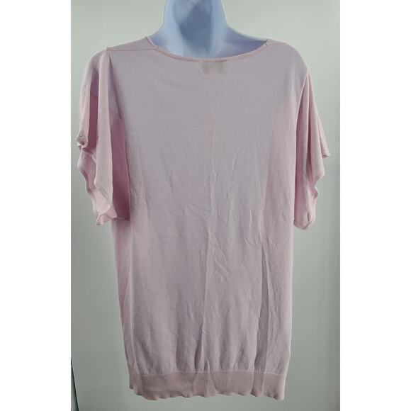 Loft women's cowl neck wool cotton petal pink knit blouse NWT Size Large office - Picture 3 of 7